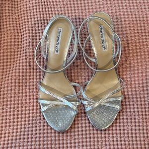 Gorgeous Silver Charles David Heels size 7.5